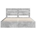 vidaXL Rám postele Betónová šedá 200 x 200 cm Inžinierske drevo