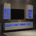 vidaXL TV skrinky s LED svetlami 2 ks biele 40,5x30x90 cm