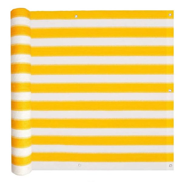 vidaXL Balkónová markíza z HDPE, 75x400 cm, žlto-biela