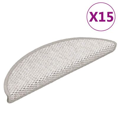 vidaXL Samolepiace nášľapy na schody, sisalový vzhľad 15 ks 56x17x3 cm