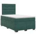 vidaXL Posteľ boxspring s matracom Tmavozelená 120 x 200 cm Zamat