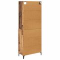 vidaXL Highboard Staré drevo 69,5 x 34 x 180 cm Kompozitné drevo
