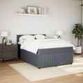 vidaXL Posteľný rám boxspring s matracom tmavosivý 140x200 cm zamat