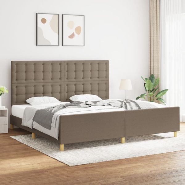 vidaXL Posteľ bez matraca sivohnedá 200x200 cm látka