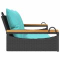 vidaXL Hojdacia lavica s vankúšmi čierna 109x62x40 cm polyratan