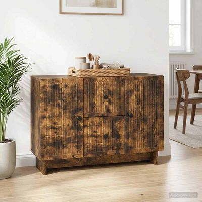 vidaXL Servírovacia skriňa so zásuvkou Dymový dub 89 x 34,5 x 60 cm