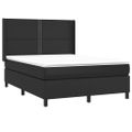 vidaXL Boxspring posteľ s matracom a LED čierna 140x200 cm umelá koža