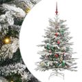 vidaXL Umelý Sklápací Vianočný Stromček Biela 150 cm PE a PVC