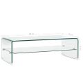vidaXL Konferenčný stolík priehľadný 98x45x31 cm tvrdené sklo
