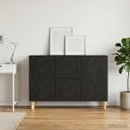 vidaXL Servírovacia skriňa Čierna 89 x 34,5 x 60 cm Kompozitné drevo