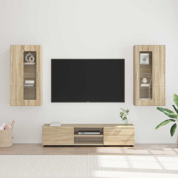 vidaXL Zostava TV skriniek FLORIN 3 pcs Sonoma dub Kompozitné drevo