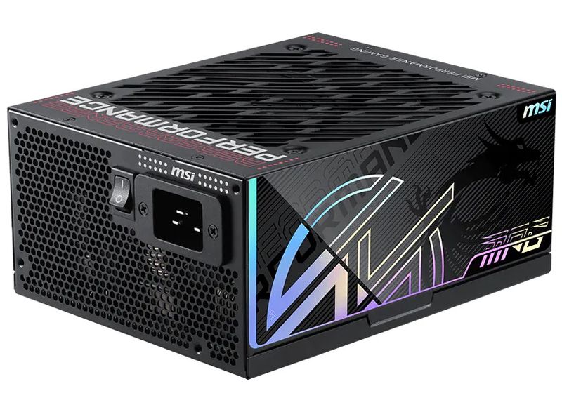 MSI zdroj MPG AI1600TS PCIE5/ 1600W/ ATX3.1/ akt. PFC/ 12 let celk. záruka/ 135mm fan/ modulární kabeláž/ 80PLUS Titani Zdroj, 1600W, 80 PLUS Titanium, plne modulární, 2× 12V-2x6 (600W), Active PFC, 135mm ventilátor, ochrana OCP/OTP/OPP/SCP/OVP/UVP/
