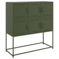 vidaXL Komoda olivovozelená 100,5x39x107 cm oceľ