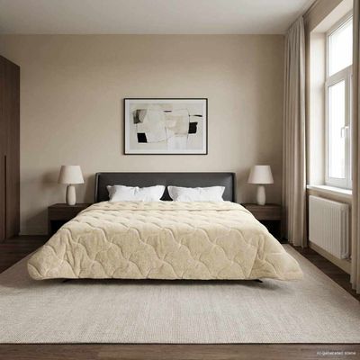 vidaXL Zimný prehoz Krémová 200 x 240 cm Mikrofáza a Teddy fleece