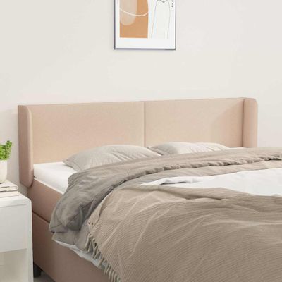 vidaXL Čelo postele so záhybmi kapučínové 147x16x78/88 cm umelá koža