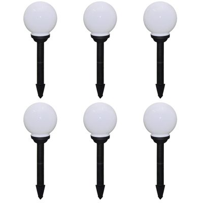 vidaXL Vonkajšie LED lampy k chodníku so špicatým hrotom 6 ks 20 cm