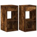 vidaXL Nočné skrinky so zásuvkou 2 ks tmavý dub 35x34x66,5 cm