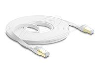 Delock - Patch kábel - RJ-45 (M) do RJ-45 (M) - 10 m - U/FTP - CAT 8.1 - plochý, rýchlosť prenosu dát až 40 Gbps, lisovaný, prevedenie bez hrbolčeka - biela