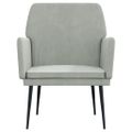 VidaXL Kreslo bledosivé 62x79x79 cm zamat