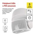 PIR senzor (pohybové čidlo) IP65 1200W, biela