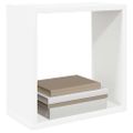 vidaXL Nástenné police 4 ks biele a dub sonoma 30x15x30 cm