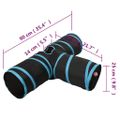 vidaXL Tunel pre mačky 3-cestný čierno-modrý 90 cm polyester