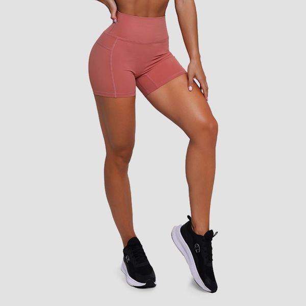 Dámske šortky FIT Salmon - GymBeam, veľkosť L, veľkosť oblečenia L