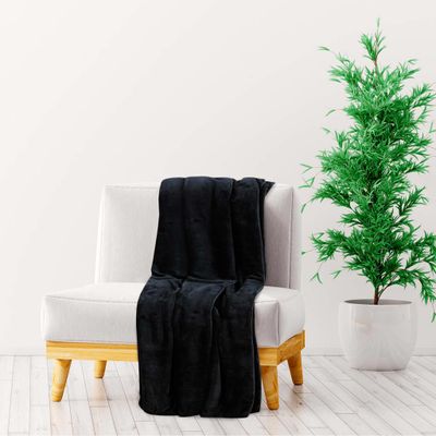 vidaXL Deka čierna 200x240 cm polyester