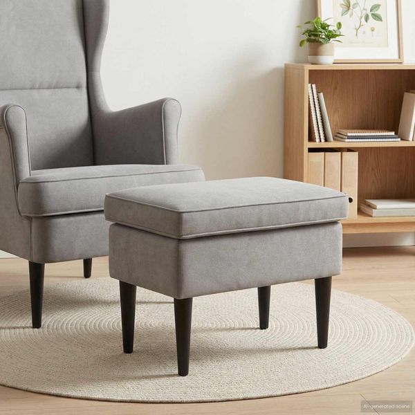 vidaXL Taburetka Svetlosivá 55 x 35 x 41 cm Zamat