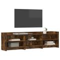 vidaXL TV skrinka 168 x 33 x 47 cm Dymový dub Kompozitné drevo