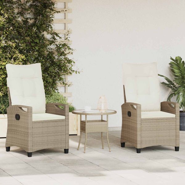 vidaXL Záhradná stolička 2 pcs Béžová a krémová 56 x 60 x 112 cm