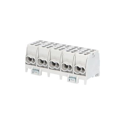 Svorkovnice rozbočovacie HLAK 25 5/10 GR-S, 100A, 5pól., AL/CU, IP20, sivá, na DIN /2080519