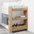 vidaXL Úzky úložný vozík 3 poschodia dub artisan kompozitné drevo