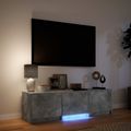 vidaXL TV skriňa s LED 140x34x40 cm Betónovo Sivá Konštruované drevo