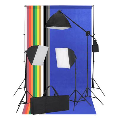 vidaXL Sada do štúdia so softbox svetlami a pozadiami