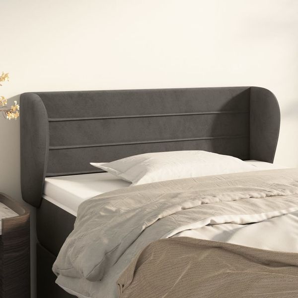 vidaXL Čelo postele so záhybmi tmavosivé 93x23x78/88 cm zamat
