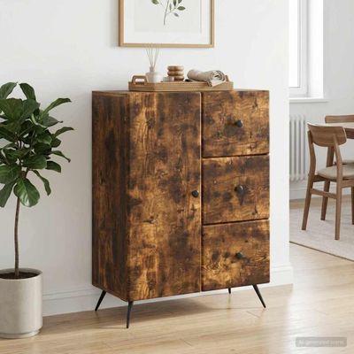 vidaXL Servírovacia skriňa Dymový dub 66 x 34,5 x 90 cm