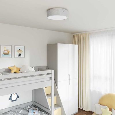 vidaXL Stropná lampa so bodmi Sivá 38 x 38 x 13,5 cm látka