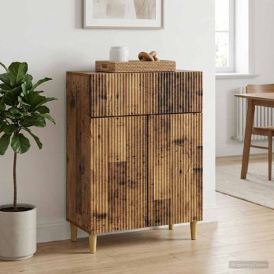 vidaXL Servírovacia skriňa so zásuvkou Staré drevo 66 x 34,5 x 90 cm