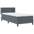 vidaXL Posteľ s pružinovým rámom Tmavo šedá 200 x 90 cm Zamat