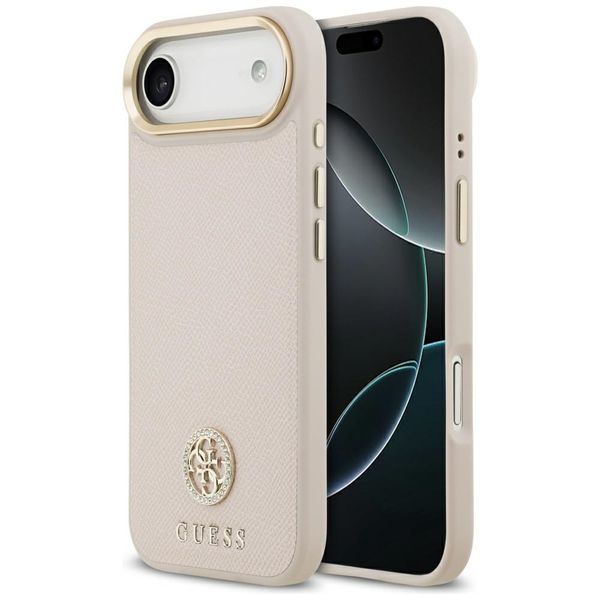 Puzdro Guess Grained Strass Logo MagSafe pre iPhone Air ružová