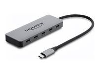 Delock - Rozbočovač - 10 Gbps, 4K, s PD 3.0 100 W - 2 x USB-C 3.2 Gen 2 + 2 x USB-C + 1 x USB-C (napájanie) - desktop