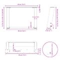 vidaXL Nohy konferenčného stolíka v tvare U, 2 ks, biele, 40 x (30-31) cm, oceľové