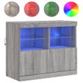 vidaXL Komoda s LED svetlami sivá sonoma 81x37x67 cm