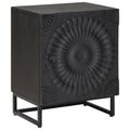 vidaXL Ručne vyrobený nočný stolík Čierna 40 x 30 x 50 cm