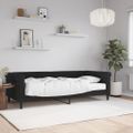 vidaXL Denná posteľ s matracom čierna 90x200 cm zamat