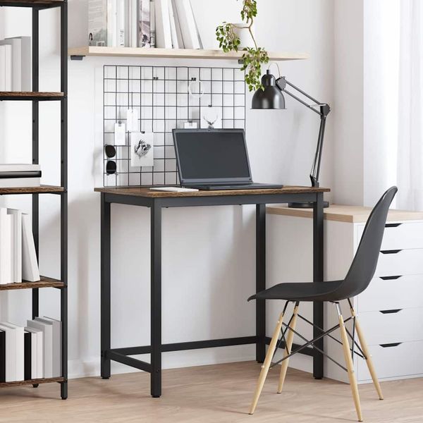 vidaXL stôl Dymová dub 100 x 50 x 76,5 cm Inžinierske drevo a oceľ