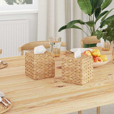 vidaXL Obaly na krabičky na vreckovky 2 pcs Vodný hyacint Prírodná