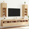 vidaXL TV skrinky s LED svetlami 2 ks dub sonoma 30,5x30x90 cm