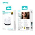 Bezdrôtové slúchadlá BWOO BW40 TWS ANC s LCD displejom biela